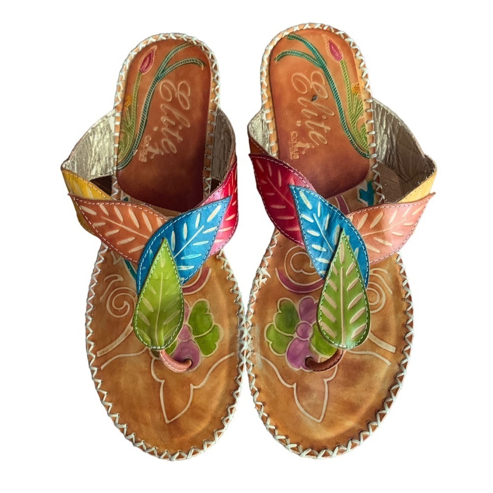 Corkys Vibrant Multicolor Leaf Sandals